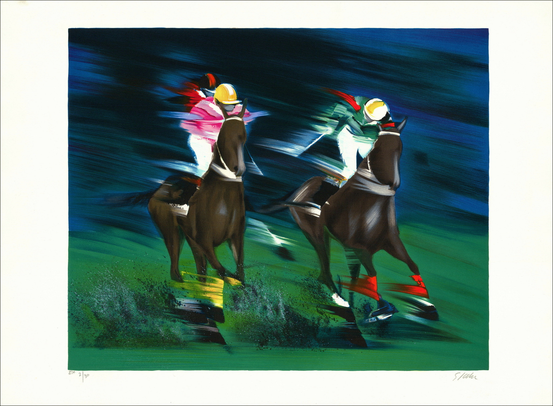 Victor Spahn - I cavalieri | Litografia originale E.A.