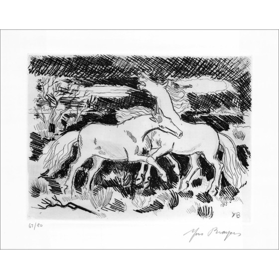 Comprar Yves Brayer Original Grabado Caballos Fucking 1954