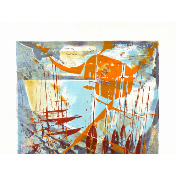 Jean Jacus - The Sailboats | Original signed lithograph