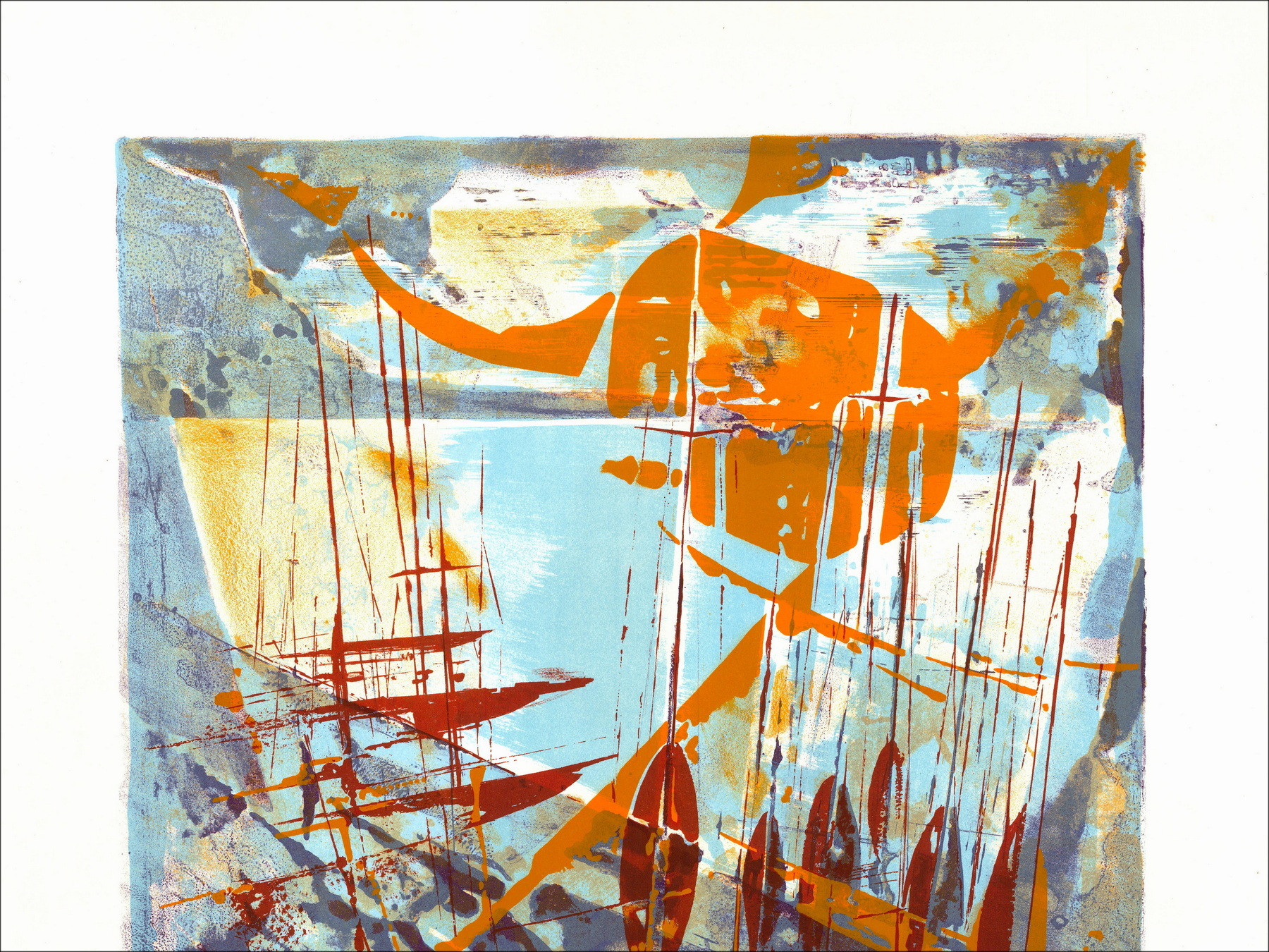 Jean Jacus - The Sailboats | Original signed lithograph