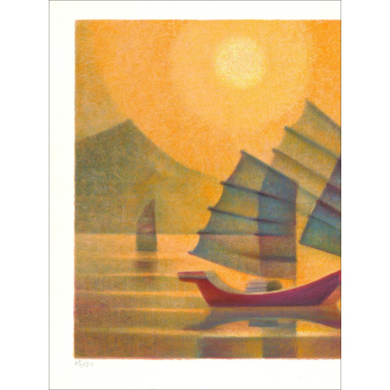 Louis Toffoli - Zonsondergang over de baai circa 1991