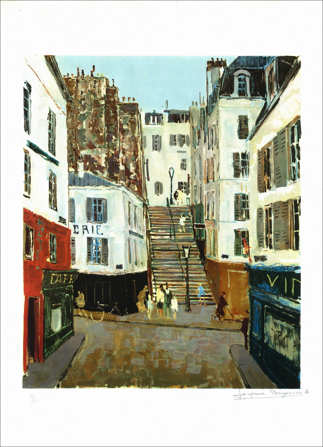 Jacques Bouyssou - París, Montmartre, calle Lepic | Litografía