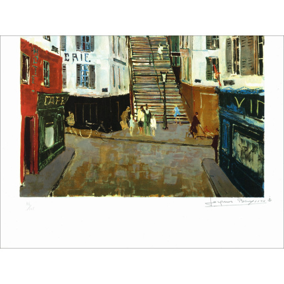 Jacques Bouyssou – Paris, Montmartre, rue Lepic | Lithographie