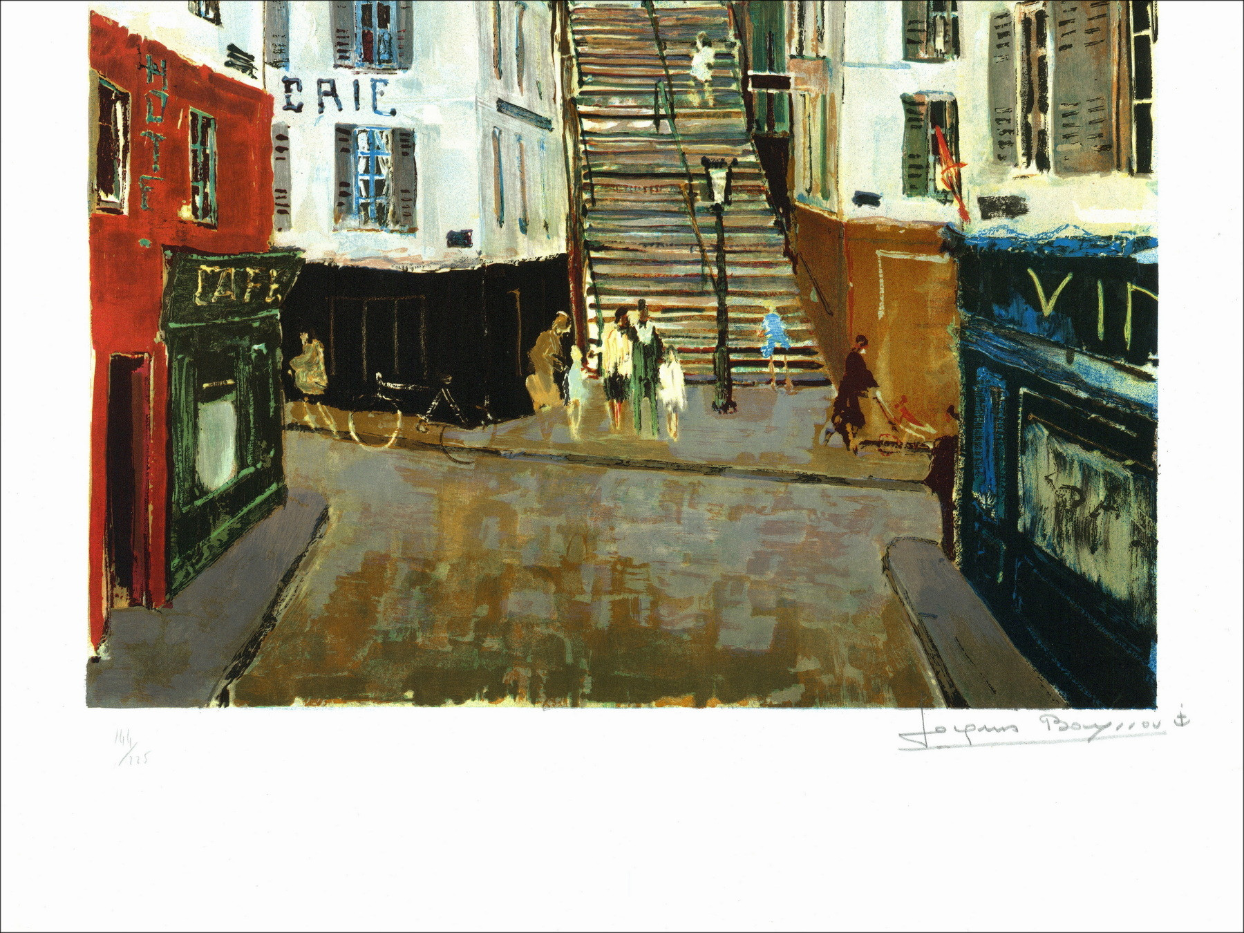 Jacques Bouyssou - París, Montmartre, calle Lepic | Litografía