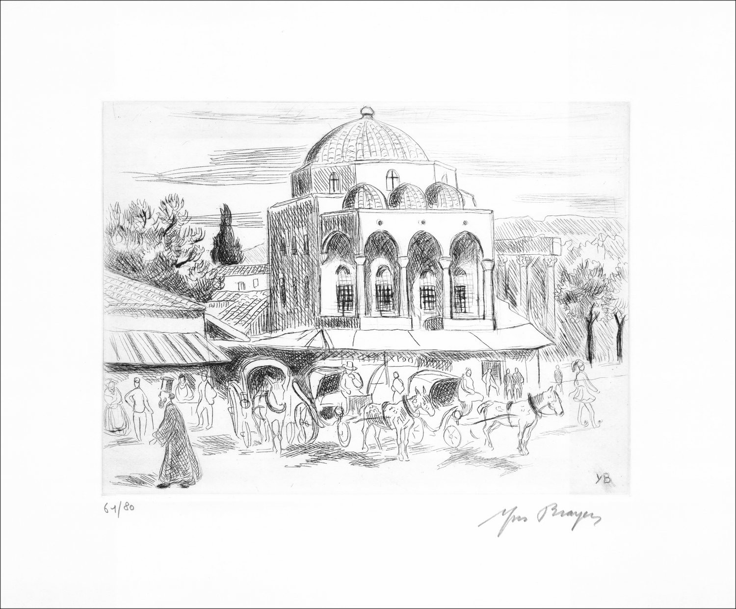 Acquista Atene Incisione Originale di Yves BRAYER 1933.