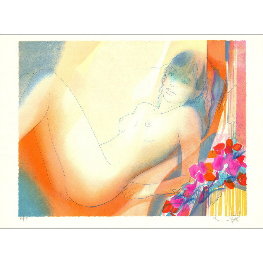 Jean-Baptiste Valadié - Donna nuda | Litografia originale