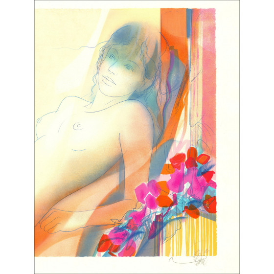 Jean-Baptiste Valadié - Naakte vrouw | Originele lithografie