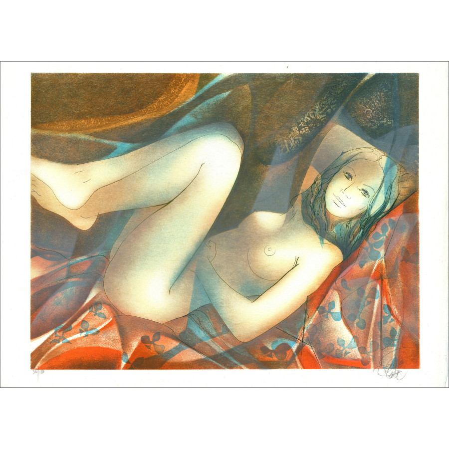 Jean-Baptiste Valadié – Nu couché | Lithographie originale