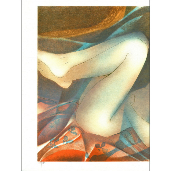 Jean-Baptiste Valadié – Nu couché | Lithographie originale
