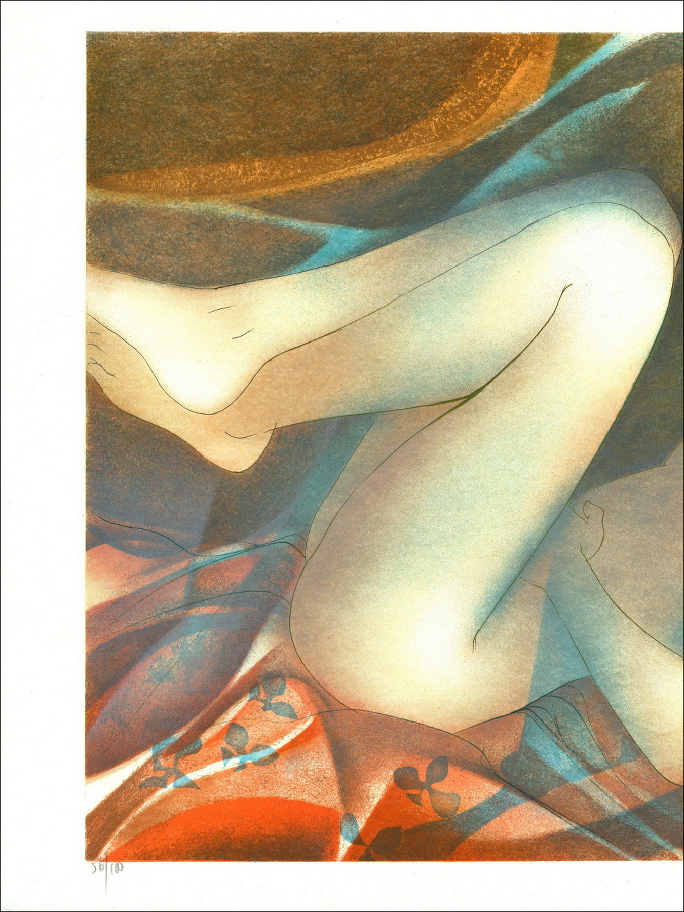 Jean-Baptiste Valadié - Reclining Nude | Original Lithograph