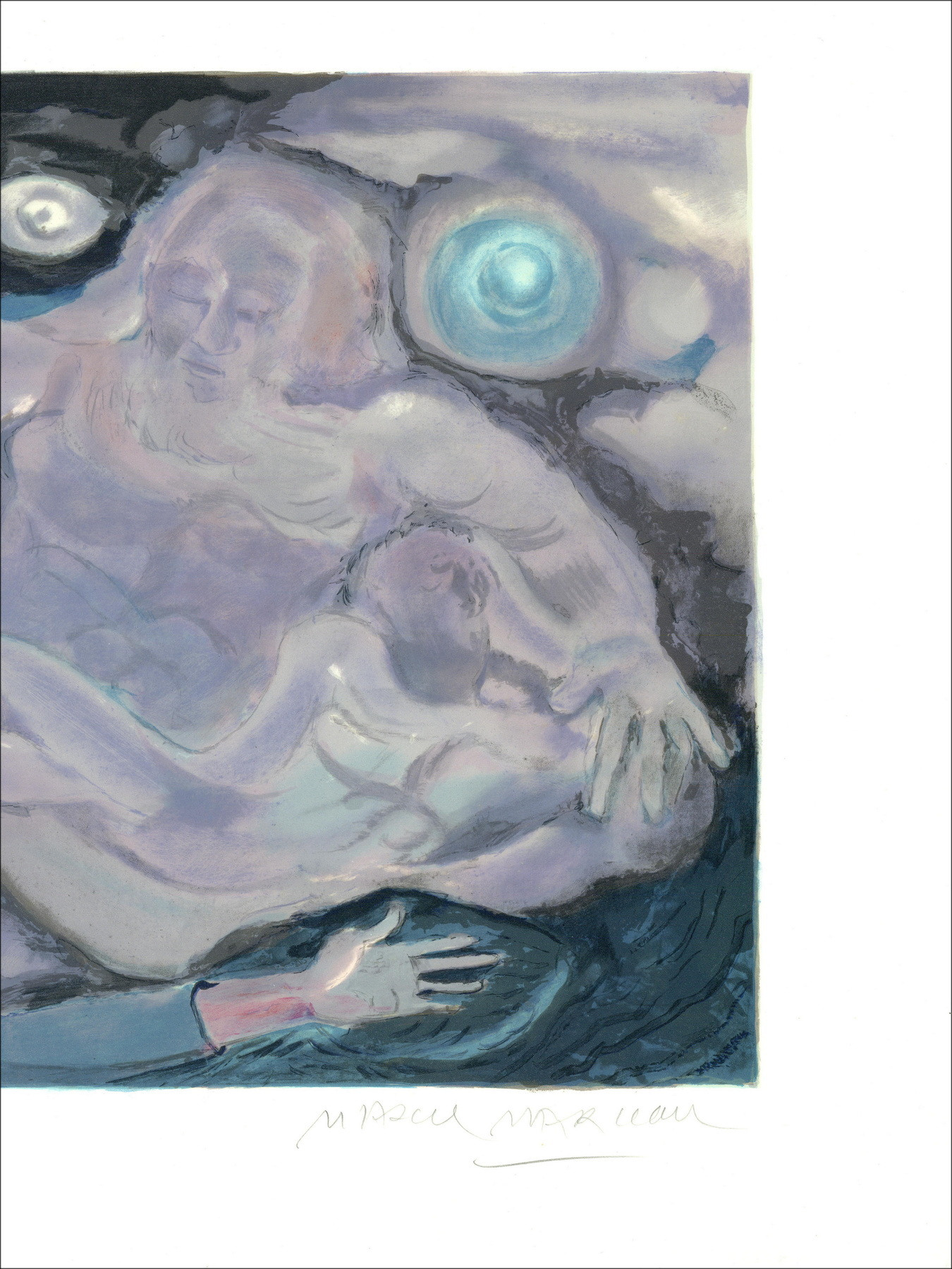 MARCEAU Marcel - Oorspronkelijke lezing "Beep en de schepping van de wereld" 54x75cm - 1981