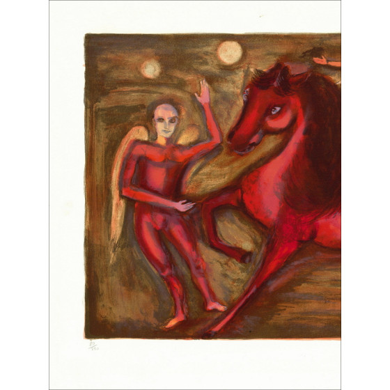 Marcel Marceau - Het paard ca. 1981 | Originele lithografie