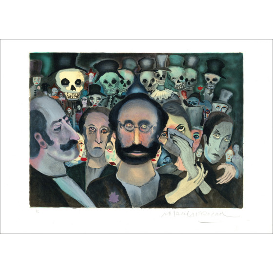 Marcel Marceau – La foule triste circa 1981 | Lithographie