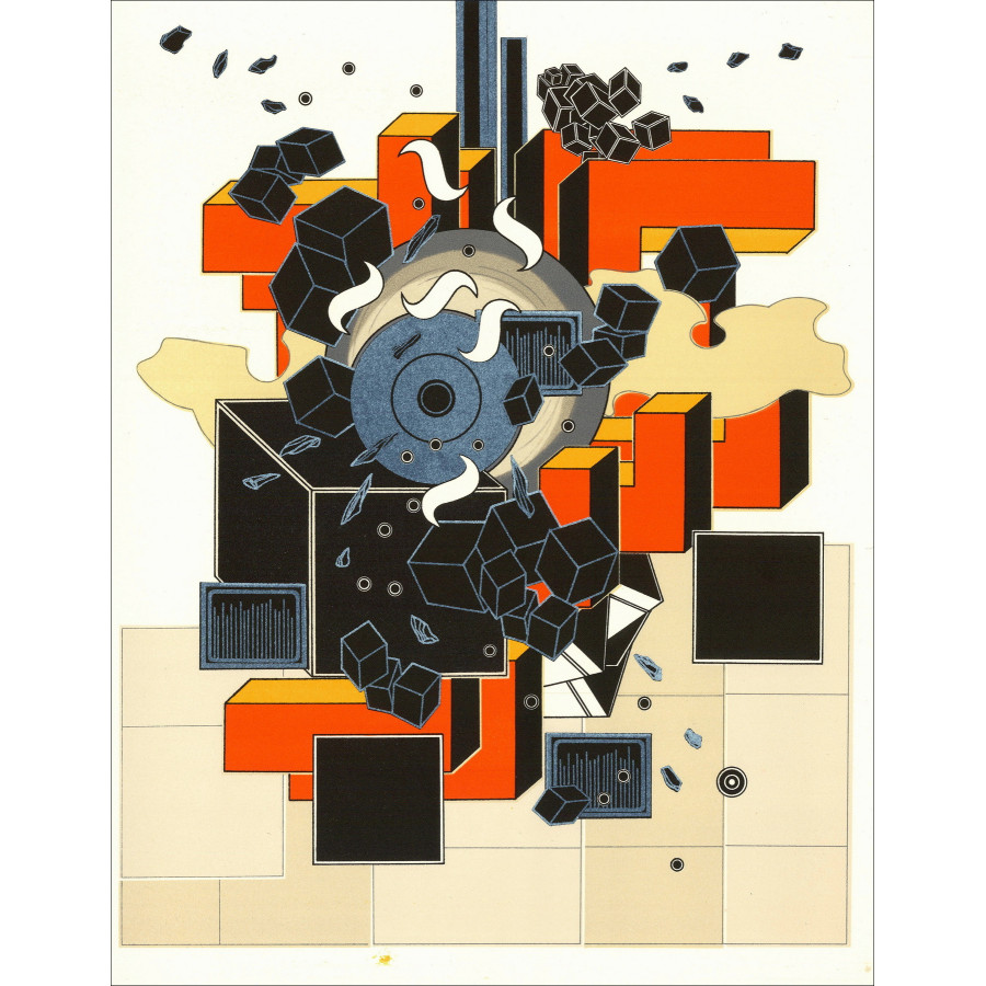 Alain Le Yaouanc, Le feu 1978, lithographie originale