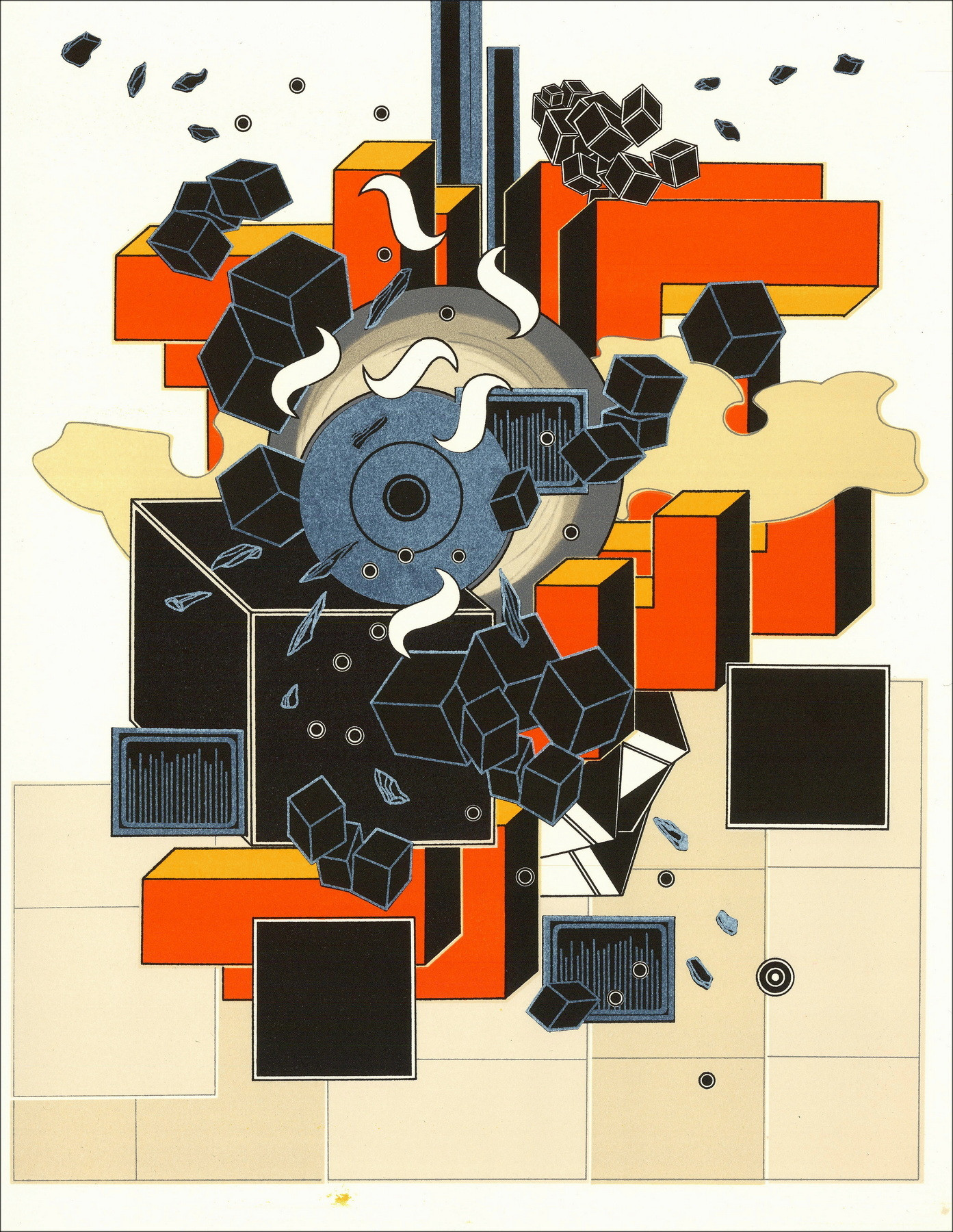 Alain Le Yaouanc, Il fuoco 1978, litografia originale