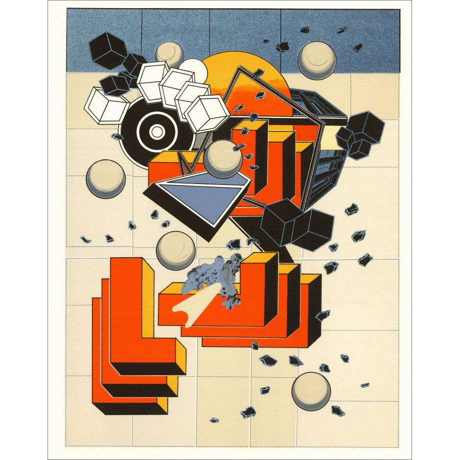 Alain Le Yaouanc, Eine Baustelle 1978, Original-Lithografie