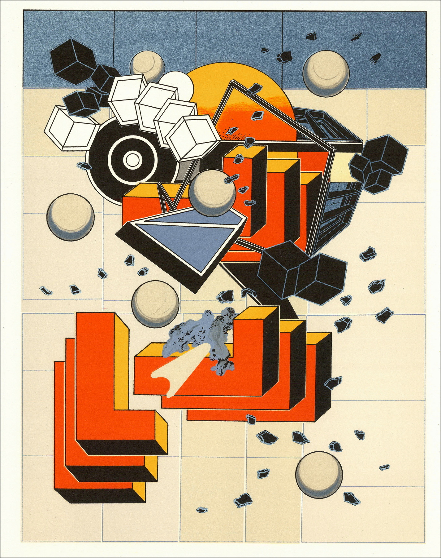 Alain Le Yaouanc, Un chantier 1978, litografia originale
