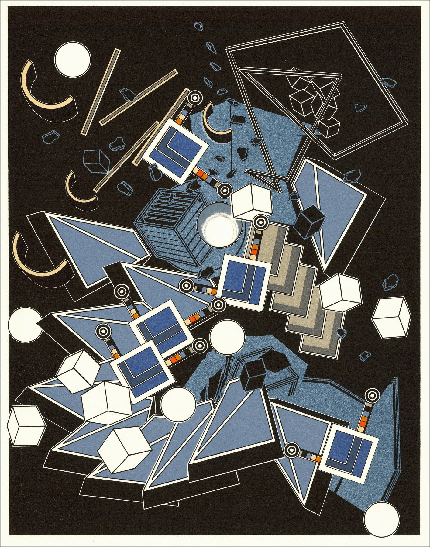 Alain Le Yaouanc, Böden Felsen Sande 1978, Lithographie