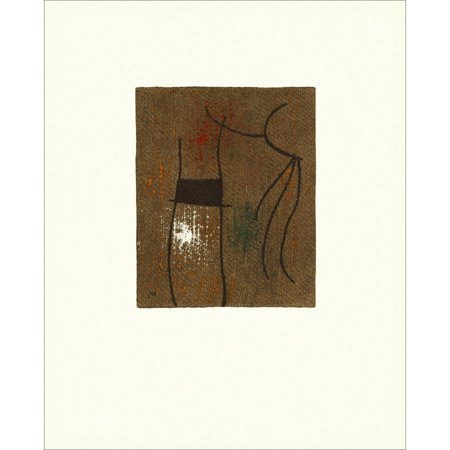 Joan Miró, Compositie 04 Vrouw 1965, lithografie Maeght