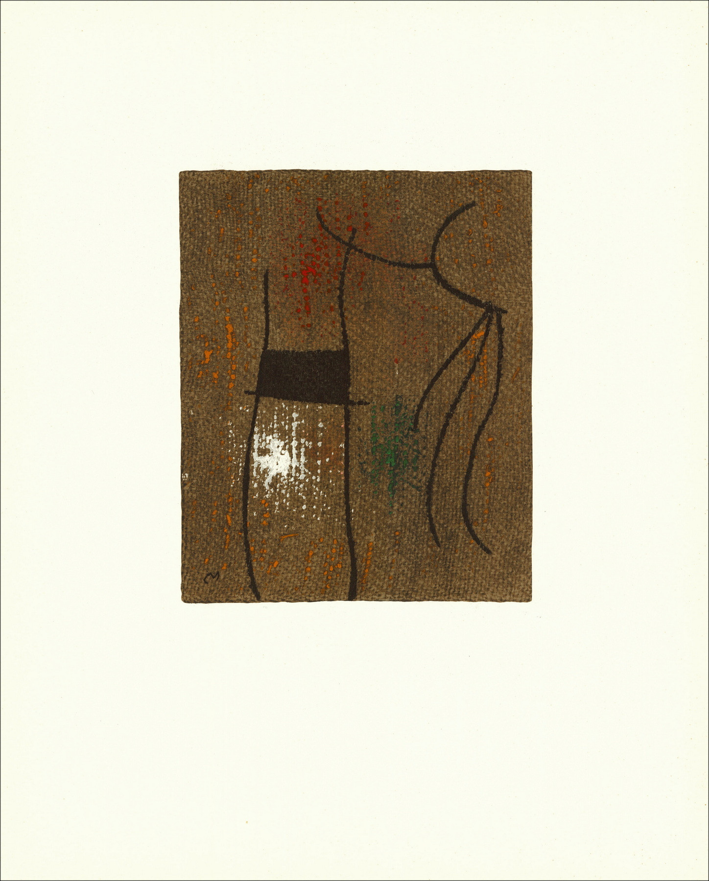 Joan Miró, Composizione 04 Donna 1965, litografia Maeght