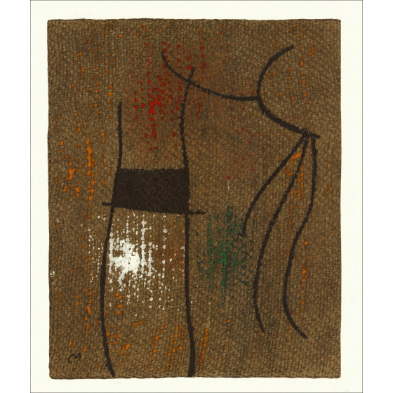 Joan Miró, Composizione 04 Donna 1965, litografia Maeght