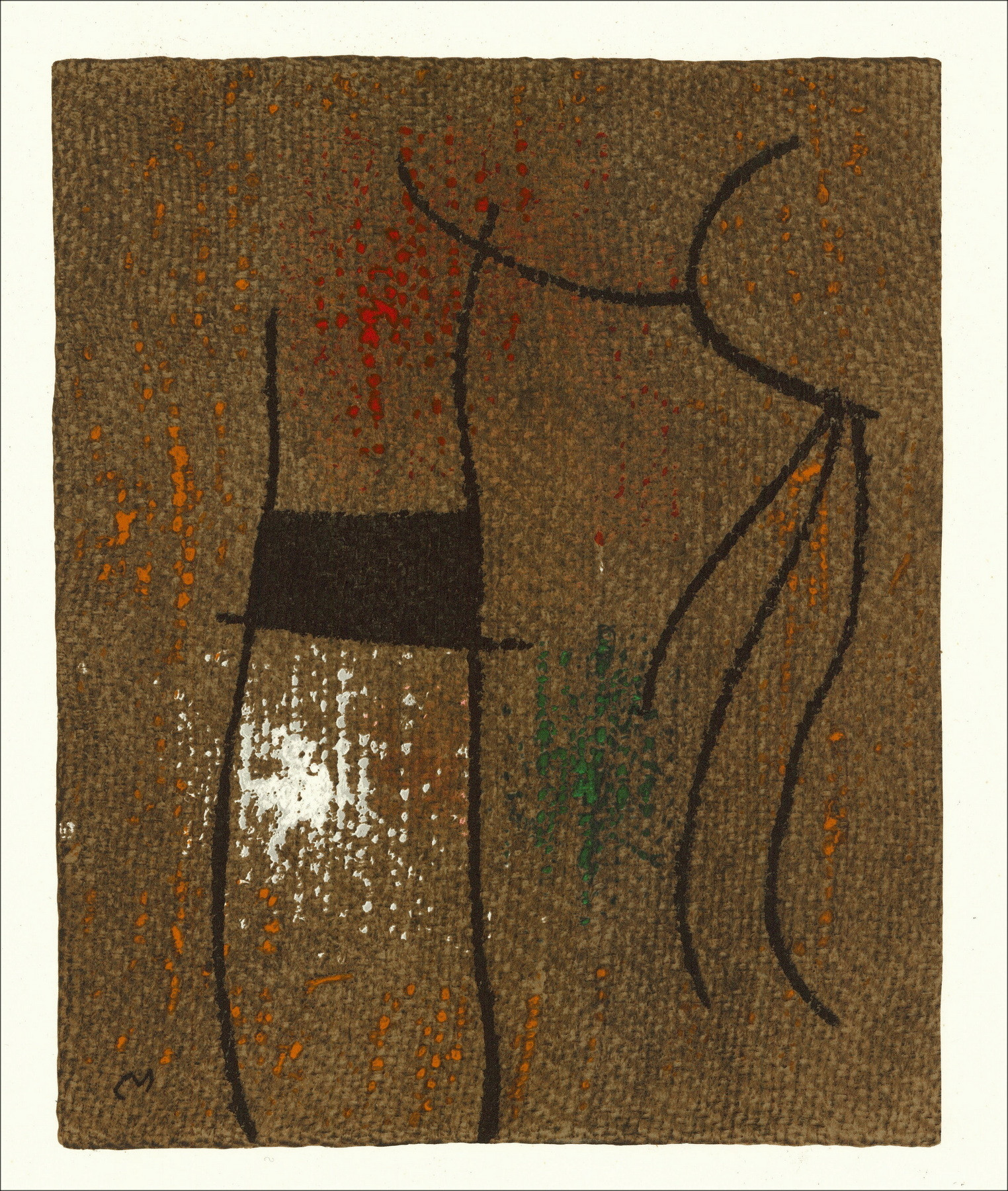 Joan Miró, Composizione 04 Donna 1965, litografia Maeght