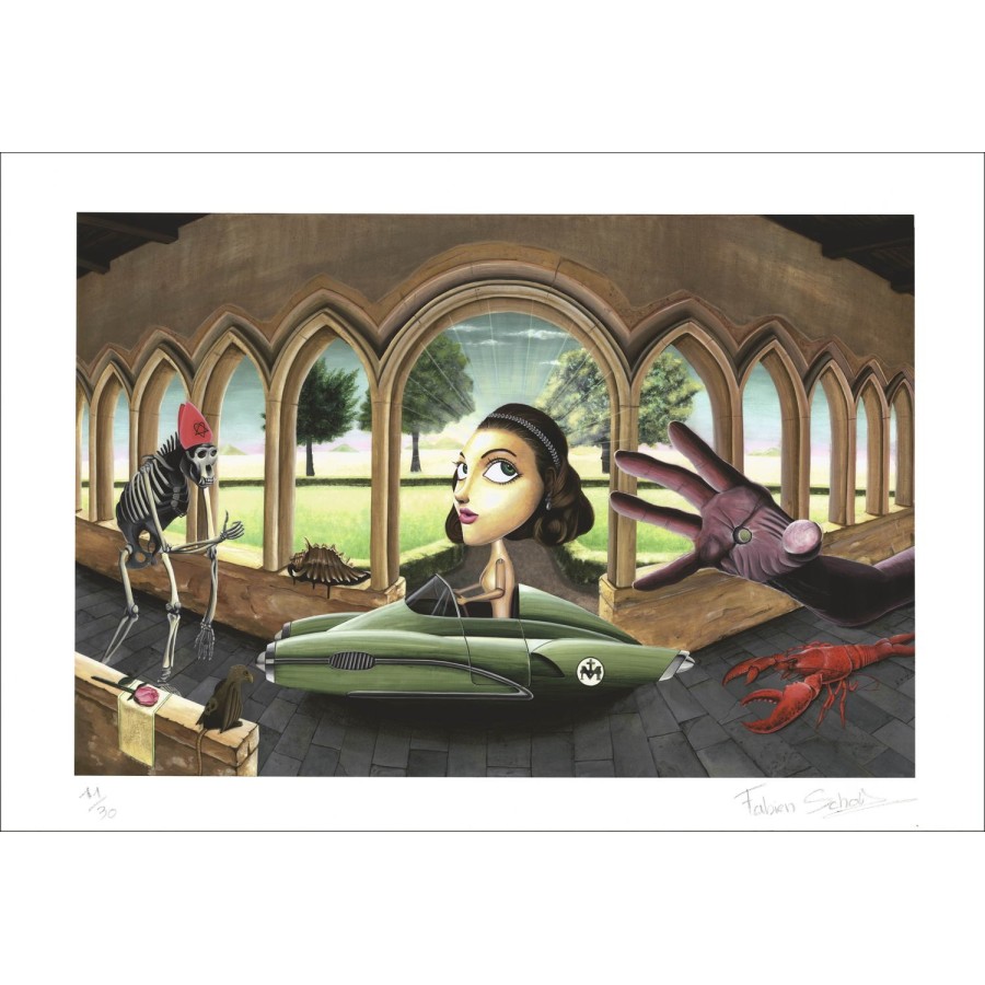 Fabien SCHOLL - Lithographie numérique "Wedding run" 61x88cm