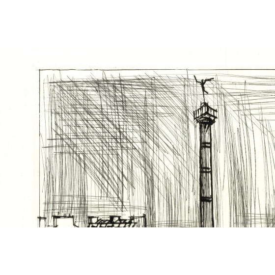 Bernard Buffet, Parijs, Place de la Bastille 1970, originele gravure