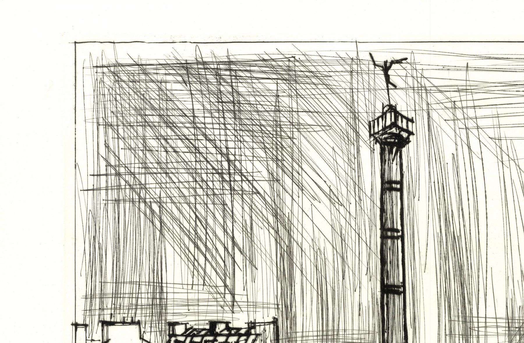 Bernard Buffet, Parigi, Place de la Bastille 1970, incisione originale