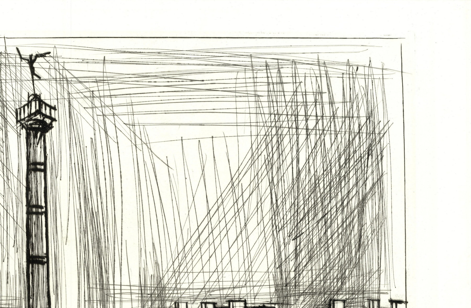 Bernard Buffet, Parigi, Place de la Bastille 1970, incisione originale