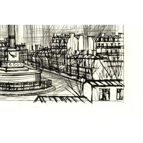 Bernard Buffet, Paris, Place de la Bastille 1970, gravure originale