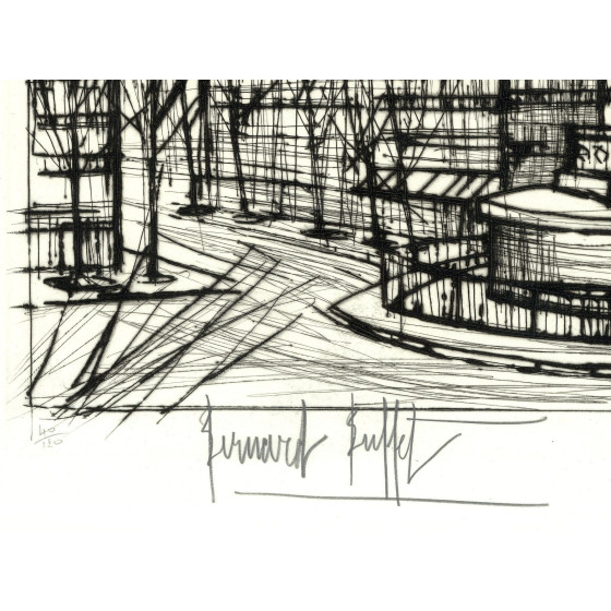 Bernard Buffet, Paris, Place de la Bastille 1970, gravure originale