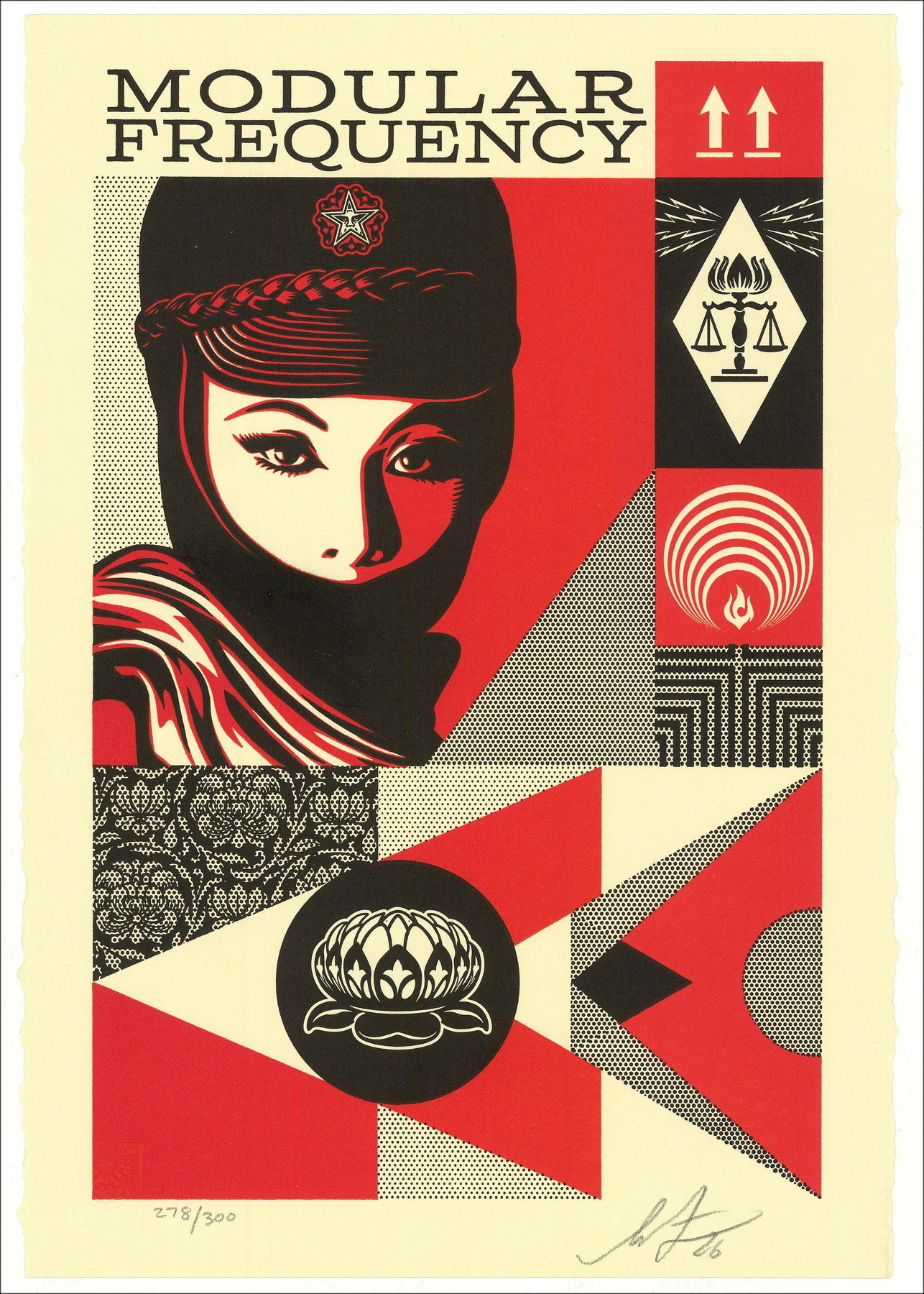 SHEPARD FAIREY (OBEY) - Zeefdruk Letterpress "Modular Frequency" 36x25cm - 2026