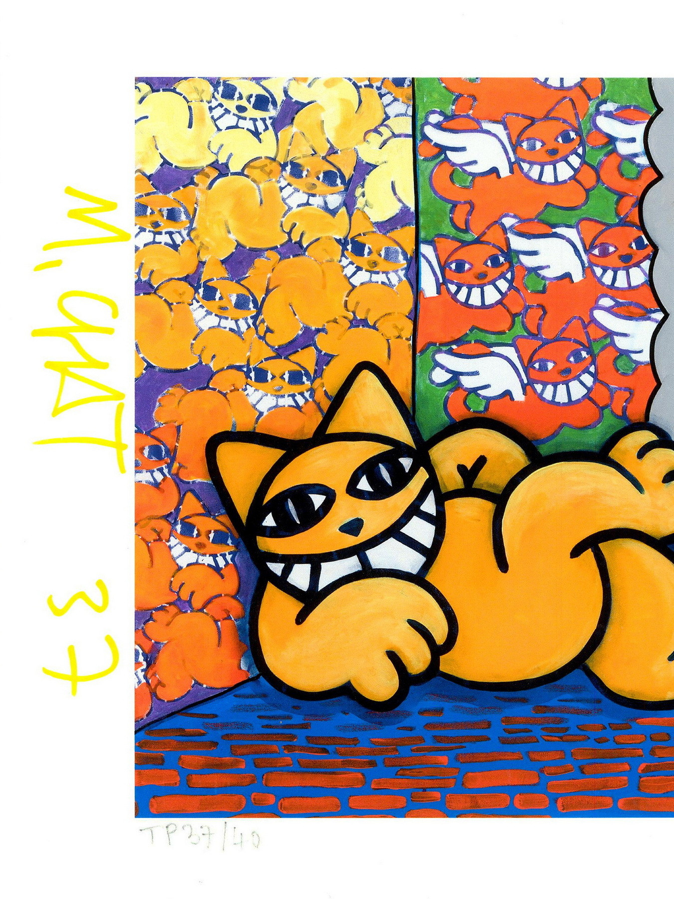 Lithograph M.CHAT (Thoma Vuille) - Ronron and Purple Winged Cat 2023