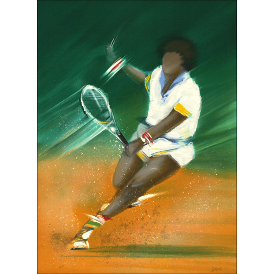 Victor Spahn, El jugador de tenis, litografía original