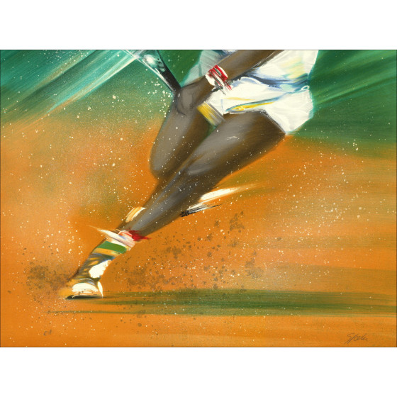 Victor Spahn, Il giocatore di tennis, litografia originale