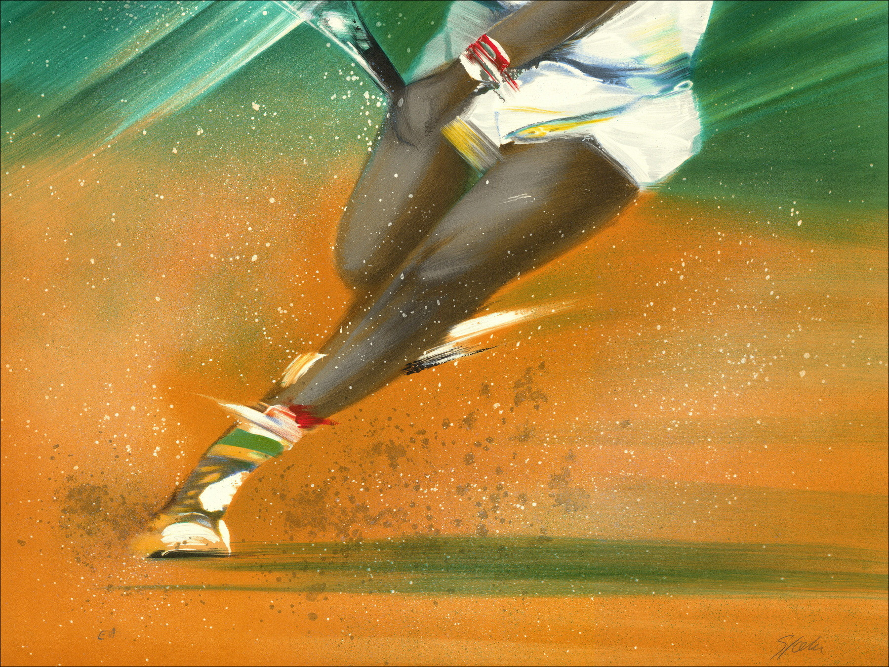 Victor Spahn, Il giocatore di tennis, litografia originale