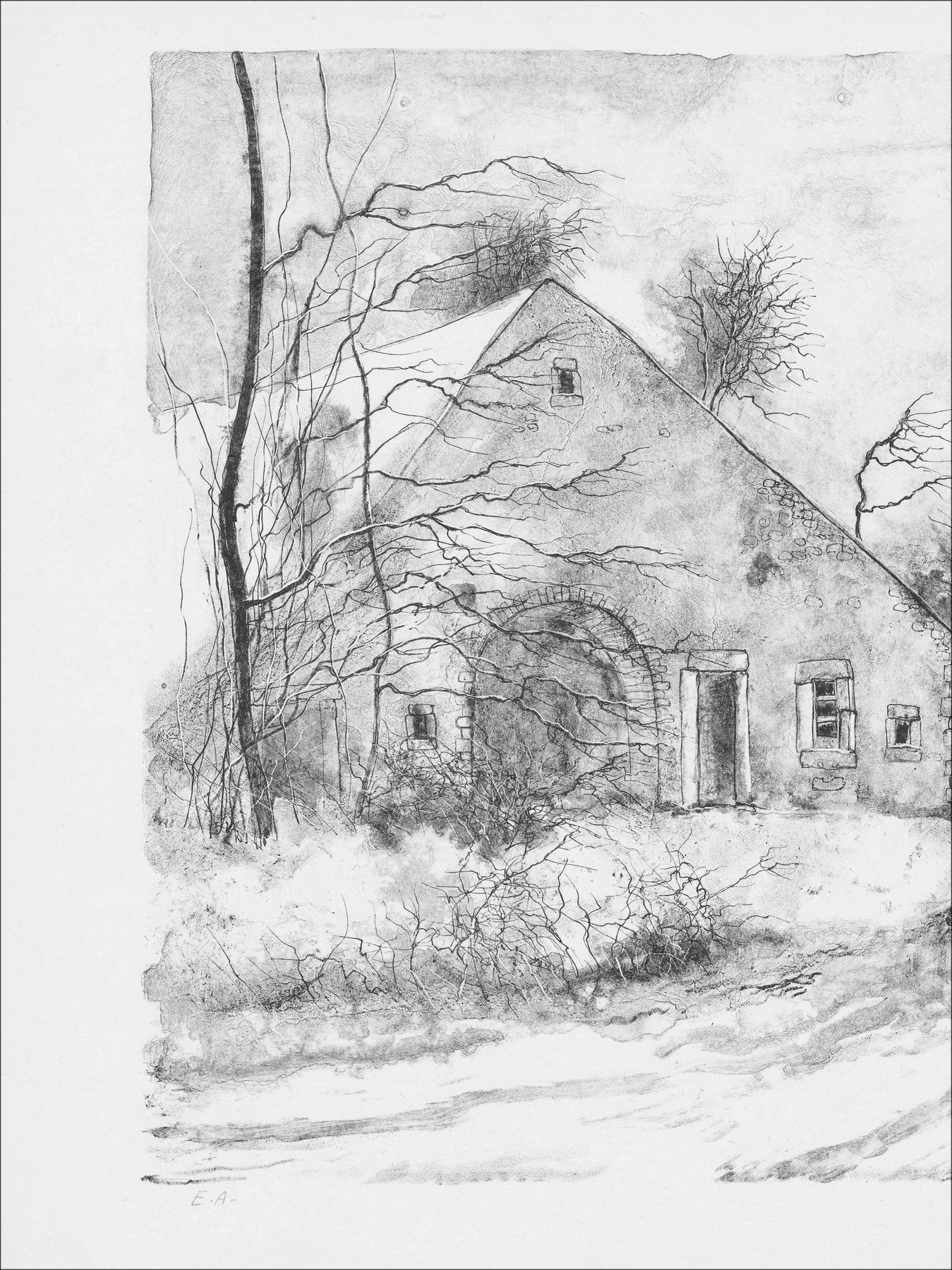 Bernard Gantner, Bosgehucht, originele lithografie