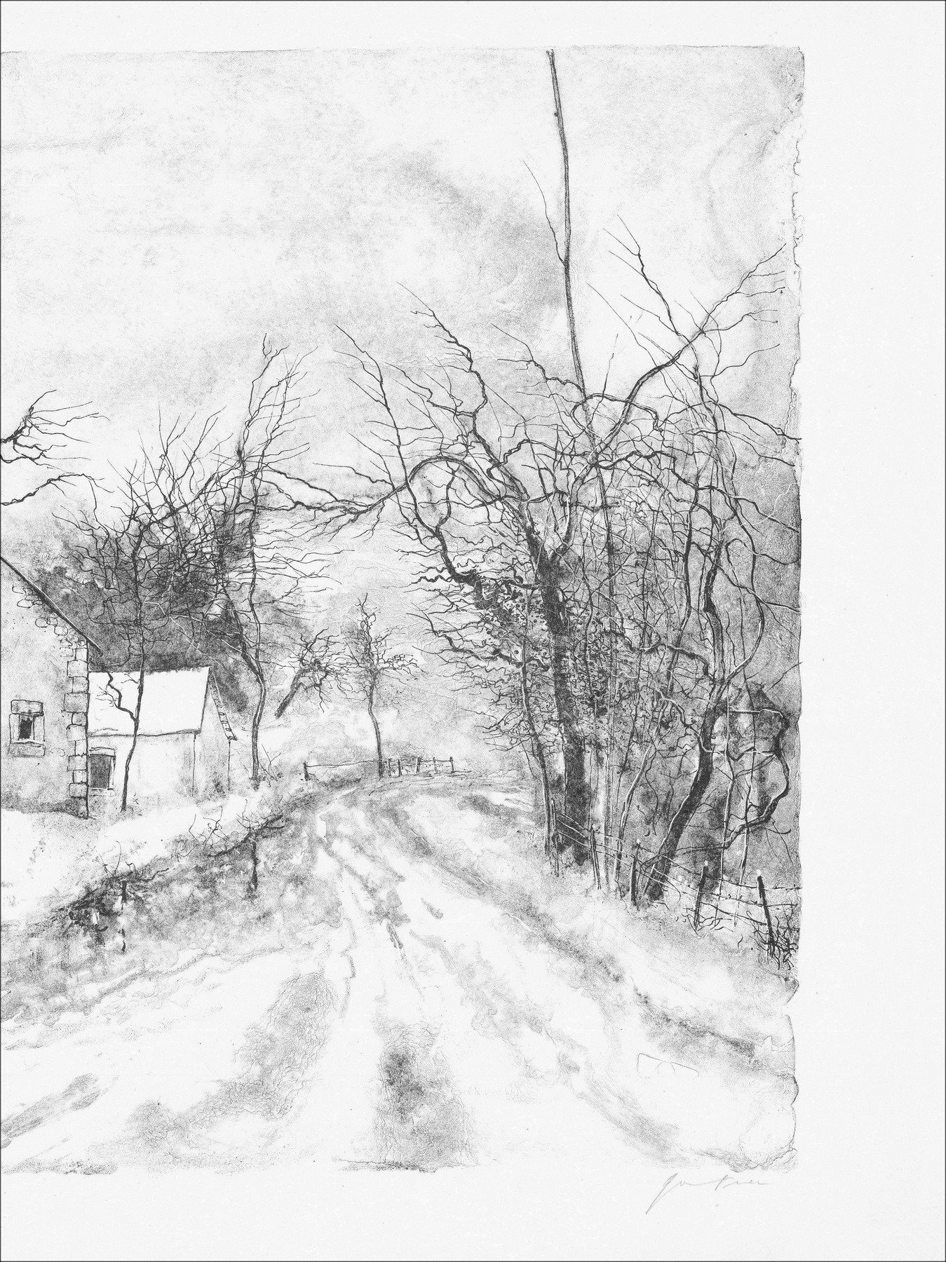Bernard Gantner, Forest Hamlet, original lithograph