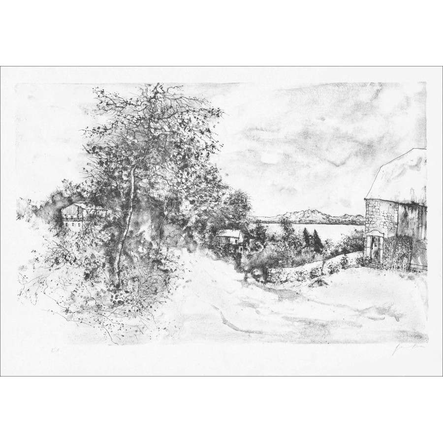Bernard Gantner, Tra i laghi, litografia originale