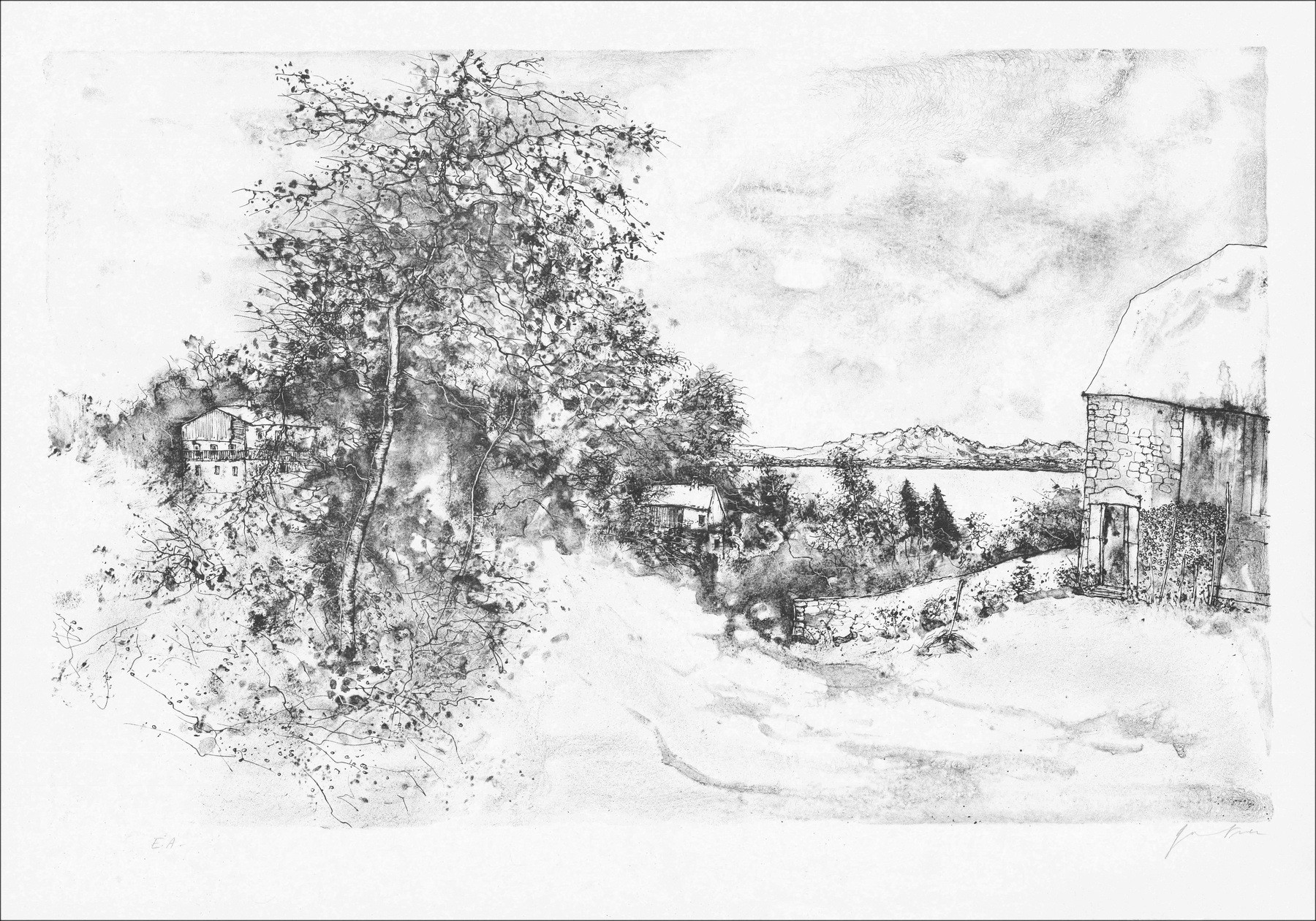 Bernard Gantner, Tussen de meren, originele lithografie