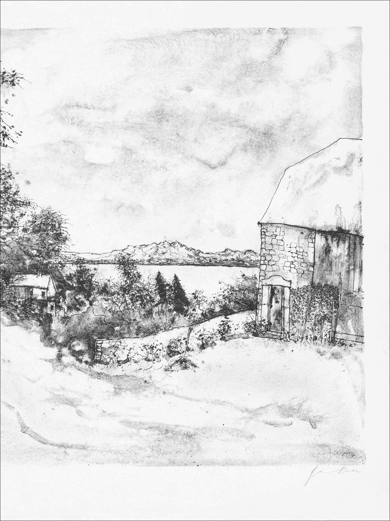 Bernard Gantner, Between the Lakes, original lithograph