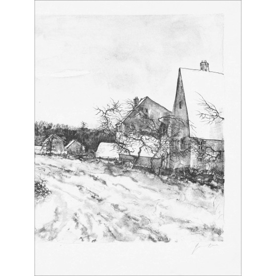 Bernard Gantner, Route du village, lithographie originale