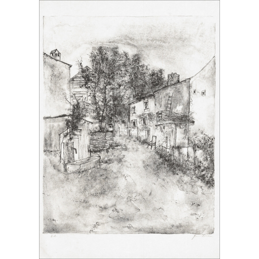 Bernard Gantner, La fontaine, lithographie originale