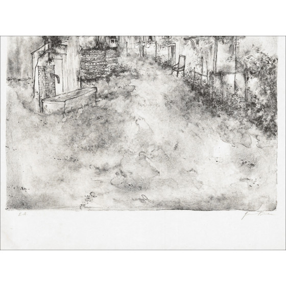 Bernard Gantner, De fontein, originele lithografie