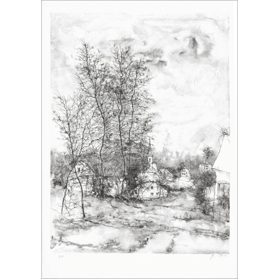 Bernard Gantner, De kerk, originele lithografie