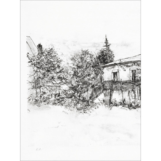 Bernard Gantner, Casa en el balcón, litografía original