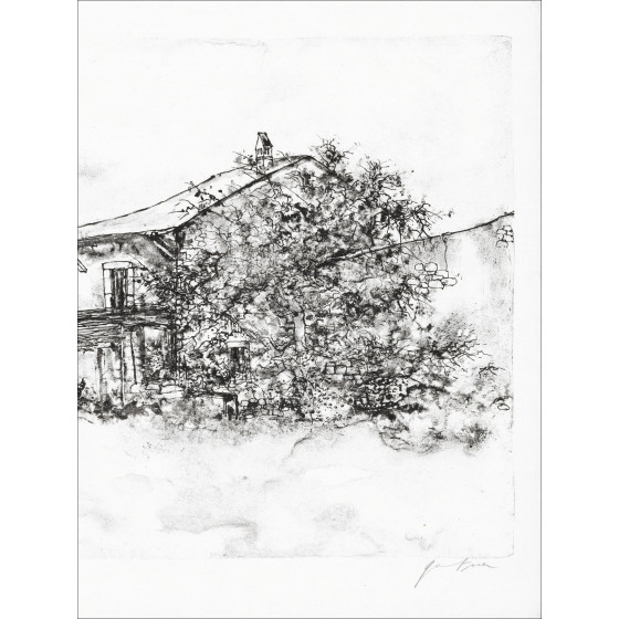 Bernard Gantner, House with Balcony, original lithograph