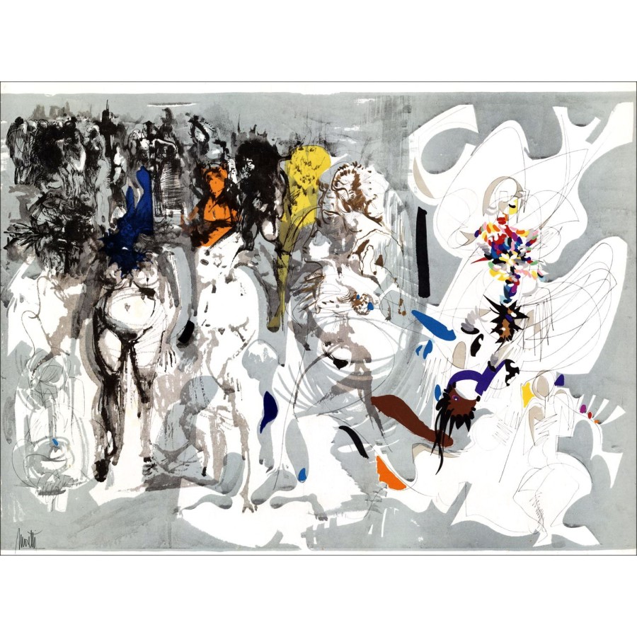 Acquistare la litografia originale di Raymond MORETTI "La rue Saint Denis 25".
