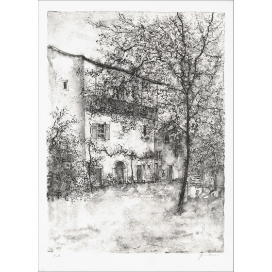 Bernard Gantner, Haus am Weinberg, Original-Lithographie